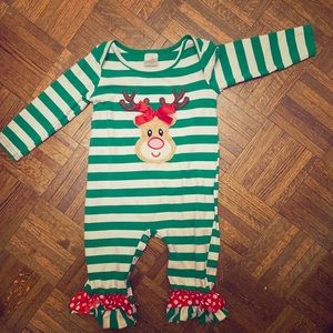 Girls size 18-24 M reindeer romper.m